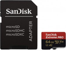 Карта памяти SanDisk Extreme PRO microSDXC SDSQXCU-064G-GN6MA 64GB (с адаптером)