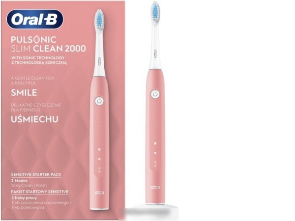 Электрическая зубная щетка Oral-B Pulsonic Slim Clean 2000 (розовый)