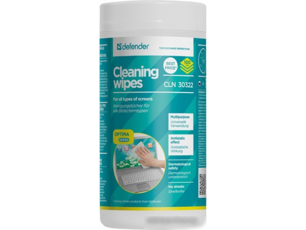 Влажные салфетки Defender CLN 30322 Optima (100 шт)