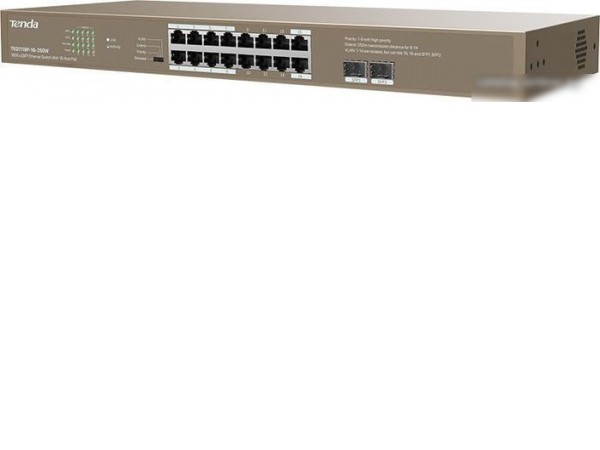 Неуправляемый коммутатор Tenda TEG1118P-16-250W
