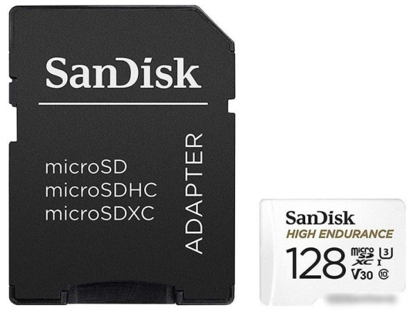 Карта памяти SanDisk High Endurance microSDXC SDSQQNR-128G-GN6IA 128GB (с адаптером)