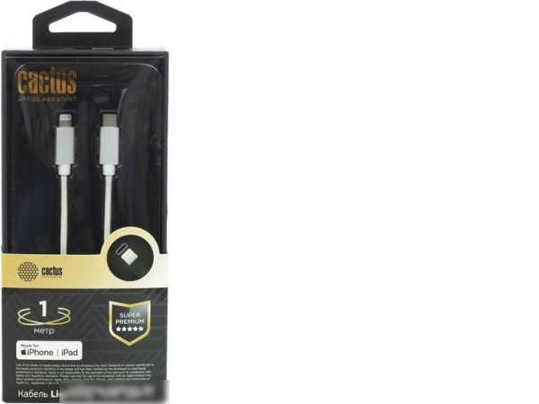 Кабель CACTUS USB Type-C - Lightning CS-LG.USB.C-1 (1 м, белый)
