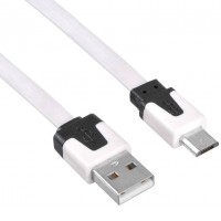 Кабель Buro BHP microUSB 1M Flat (белый)