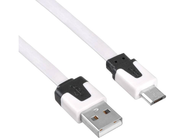 Кабель Buro BHP microUSB 1M Flat (белый)