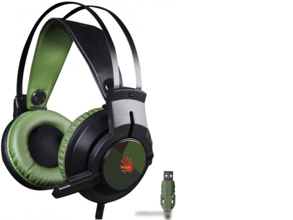 Наушники A4Tech Bloody J450 (черный/зеленый)