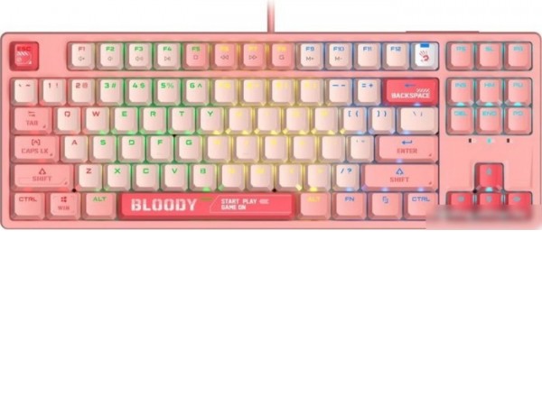 Клавиатура A4Tech Bloody S87 Energy Pink (Bloody BLMS Red Plus)