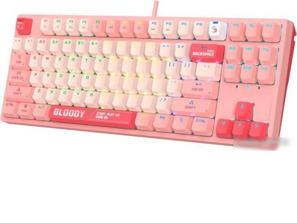 Клавиатура A4Tech Bloody S87 Energy Pink (Bloody BLMS Red Plus)