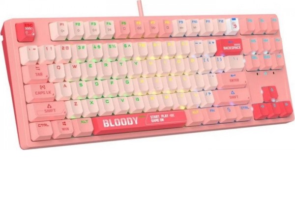 Клавиатура A4Tech Bloody S87 Energy Pink (Bloody BLMS Red Plus)