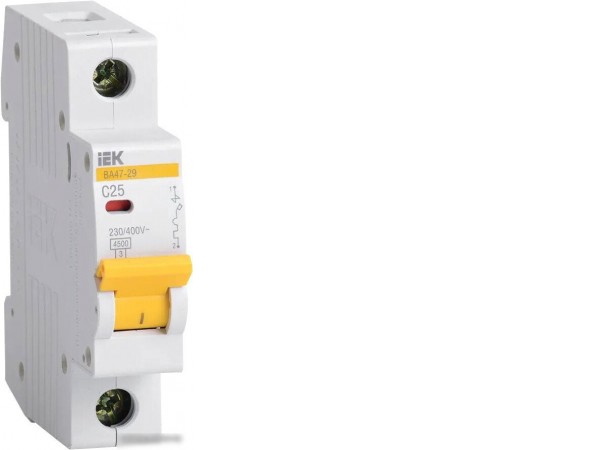 Выключатель автоматический IEK ВА 47-29 1Р 25А 4.5кА С MVA20-1-025-C