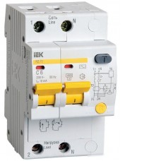 Дифференциальный автомат IEK АД12 2P 6А 10мА тип AC MAD10-2-006-C-010