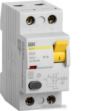 Устройство защитного отключения IEK ВД1-63 2P 40А 30мА MDV10-2-040-030