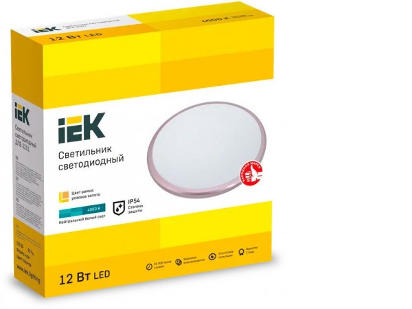 Светильник IEK LDPB0-3201-12-4000-K01 (розовое золото)