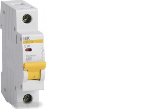 Выключатель автоматический IEK ВА47-29 1Р 10А 4.5кА В MVA20-1-010-B
