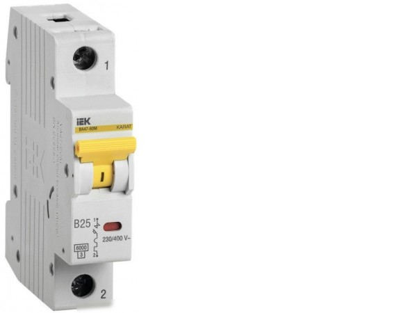 Выключатель автоматический IEK ВА47-60M 1P B 25А 6кА MVA31-1-025-B