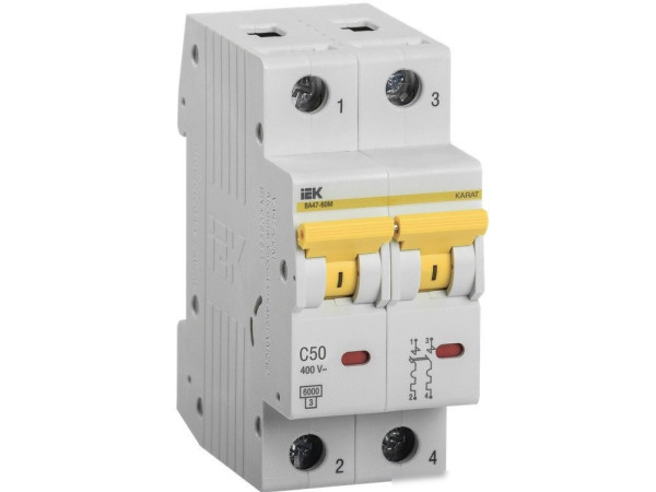 Выключатель автоматический IEK ВА47-60M 2P C 50А 6кА MVA31-2-050-C