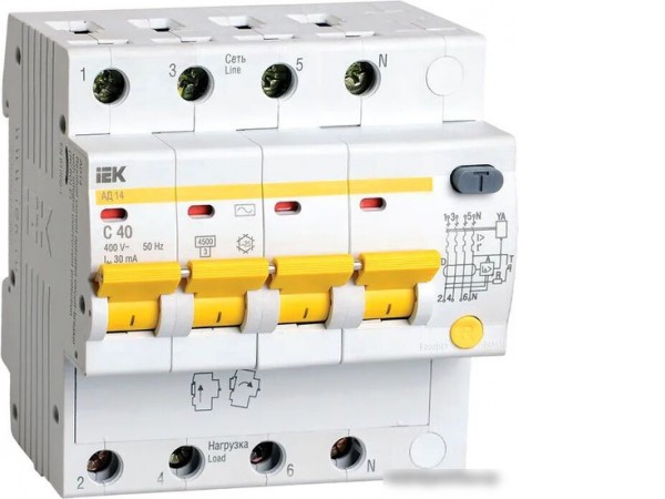 Дифференциальный автомат IEK MAD10-4-040-C-030