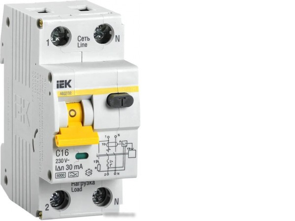 Дифференциальный автомат IEK АВДТ 32 C16 MAD22-5-016-C-30
