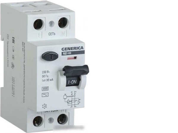 Устройство защитного отключения IEK ВД1-63 32А 30мА тип AC 2п MDV15-2-032-030