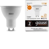 Светодиодная лампочка Gauss Elementary MR16 11W 850lm 3000K GU10 13611