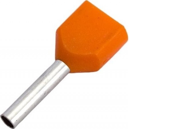 Наконечник-гильза для кабеля IEK НГИ2 0.5-8 UTE10-D1-8-100 (20 шт, оранжевый/серый)