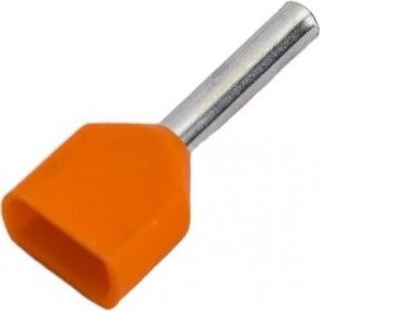 Наконечник-гильза для кабеля IEK НГИ2 0.5-8 UTE10-D1-8-100 (20 шт, оранжевый/серый)