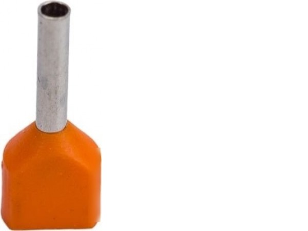 Наконечник-гильза для кабеля IEK НГИ2 0.5-8 UTE10-D1-8-100 (20 шт, оранжевый/серый)