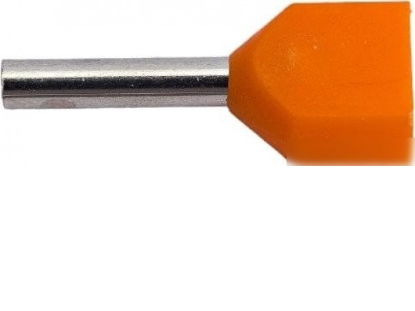 Наконечник-гильза для кабеля IEK НГИ2 0.5-8 UTE10-D1-8-100 (20 шт, оранжевый/серый)