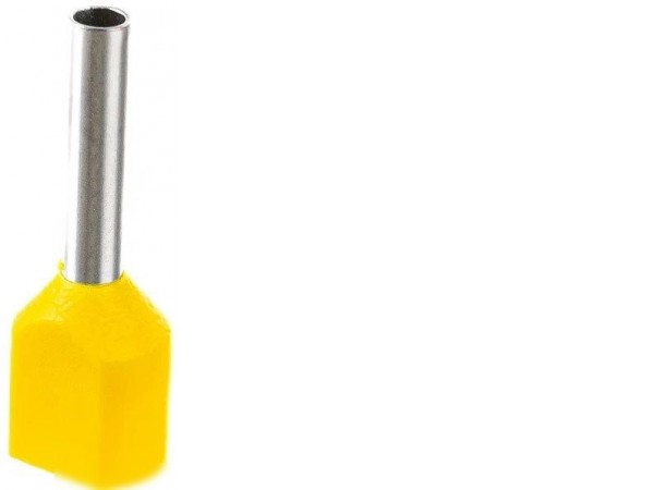 Наконечник-гильза для кабеля IEK НШвИ 2x1.0-10 UTE10-D2-3-100 (100 шт, желтый)