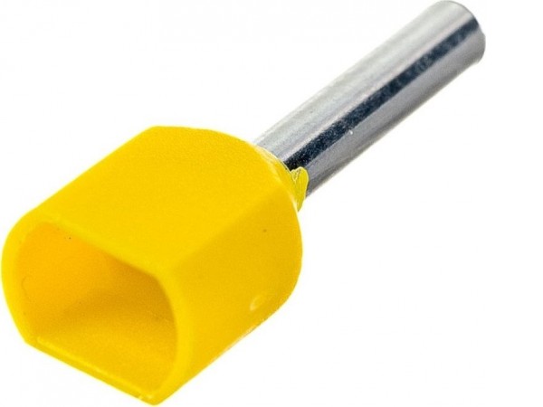Наконечник-гильза для кабеля IEK НШвИ 2x1.0-10 UTE10-D2-3-100 (100 шт, желтый)