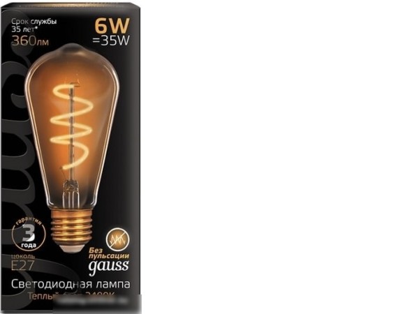 Светодиодная лампа Gauss ST64 Flexible E27 6 Вт 2400 К 157802006
