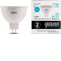 Светодиодная лампочка Gauss Elementary MR16 11W 850lm 4100K GU5.3 LED 13521