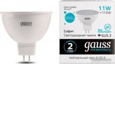 Светодиодная лампочка Gauss Elementary MR16 11W 850lm 4100K GU5.3 LED 13521