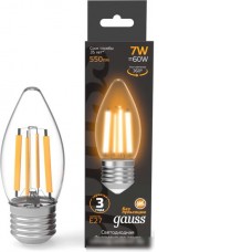 Светодиодная лампочка Gauss Filament Свеча 7W 550lm 2700К Е27 LED 1/10/50 103802107