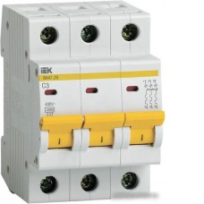 Выключатель автоматический IEK ВА 47-29 3А 3P 4.5кА С MVA20-3-003-C