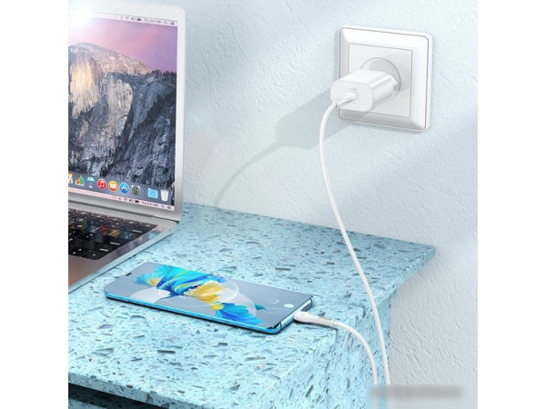 Сетевое зарядное Hoco N22 Jetta (белый)