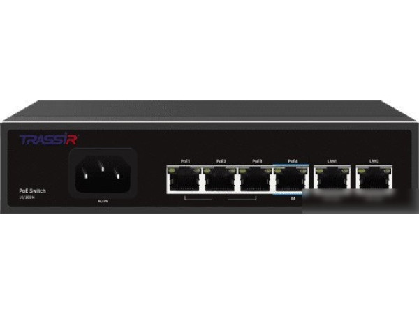 Неуправляемый коммутатор TRASSIR TR-NS1206-65-4PoE