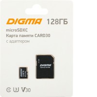 Карта памяти Digma MicroSDXC Class 10 Card30 DGFCA128A03