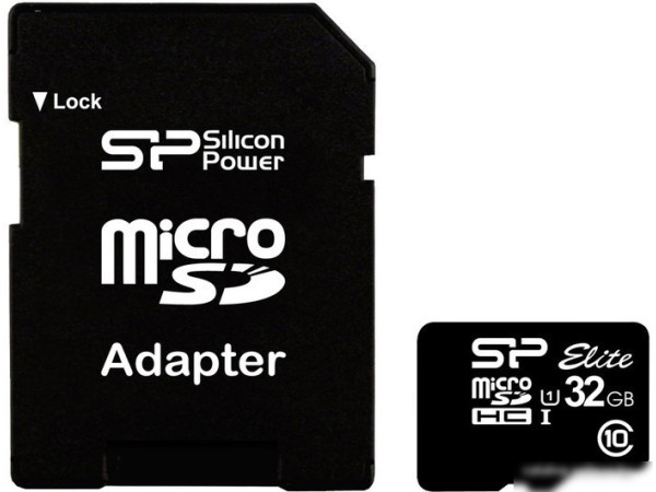 Карта памяти Silicon-Power microSDHC Elite UHS-1 (Class 10) 32 GB (SP032GBSTHBU1V10-SP)