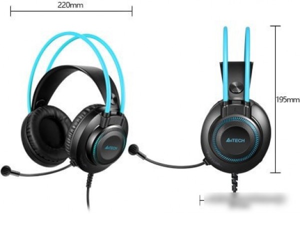Наушники A4Tech Fstyler FH200i (черный/голубой)