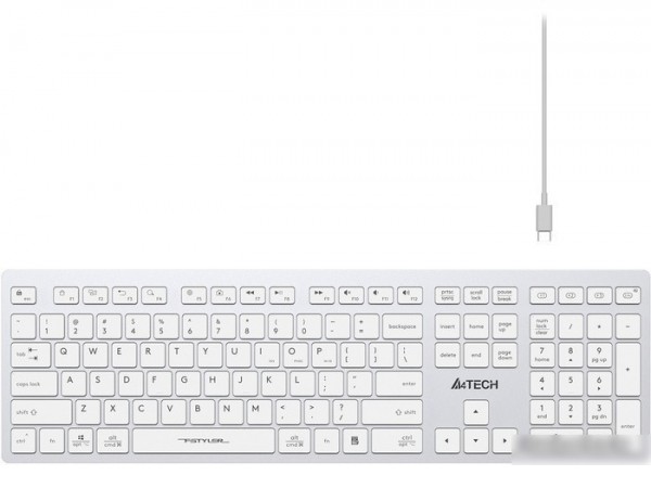 Клавиатура A4Tech Fstyler FBX50C (серебристый/белый)