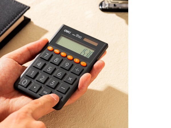 Калькулятор Deli EM130 (серый)