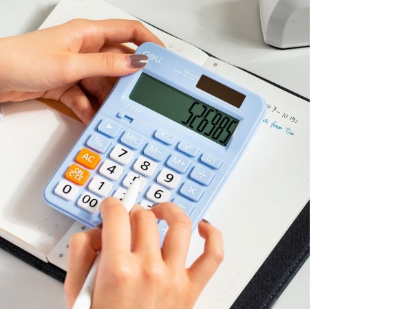 Калькулятор Deli EM210F (голубой)