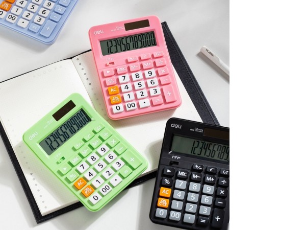 Калькулятор Deli EM210F (розовый)