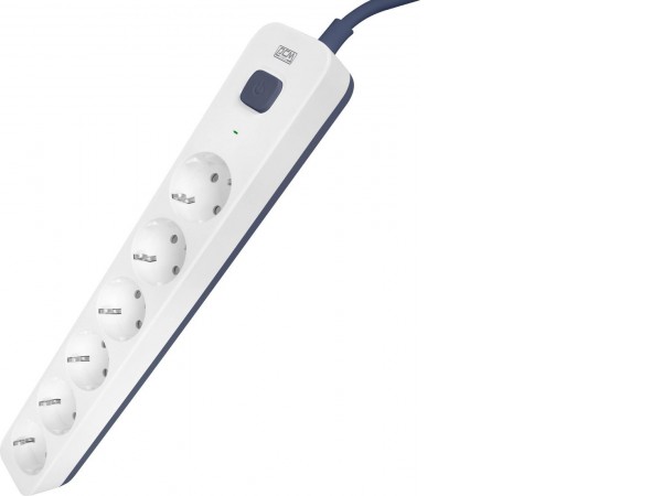 Стабилизатор Powercom SP-06W (5м, 6 розеток, белый/серый)