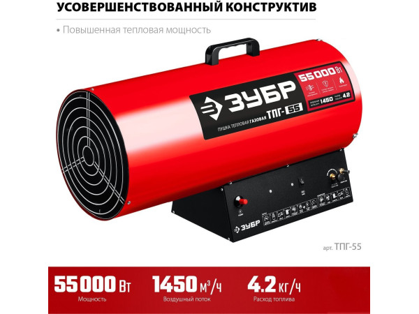 Газовая тепловая пушка Зубр Мастер ТПГ-55