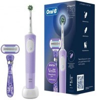 Электрическая зубная щетка Oral-B Vitality Pro X Clean с бритвой Venus Swirl (лиловый)