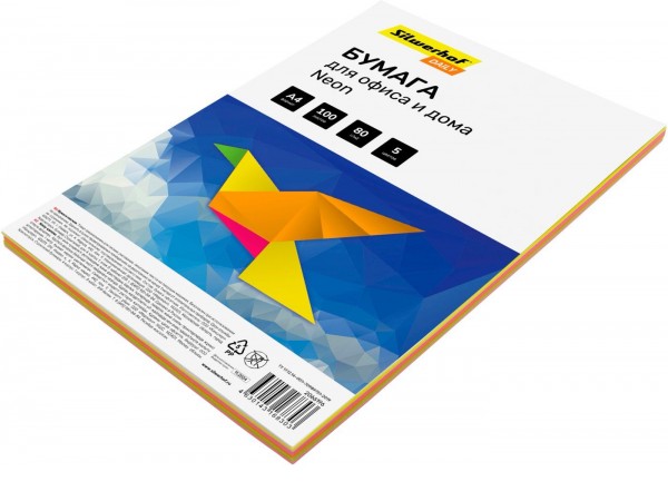 Офисная бумага Silwerhof A4 80 г/м2 100 л радуга неон
