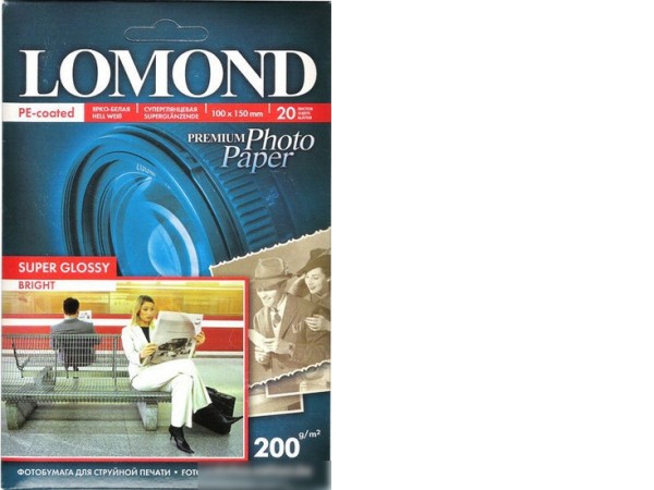 Фотобумага Lomond Суперглянцевая ярко-белая A6 200 г/м2 20л (1101113)