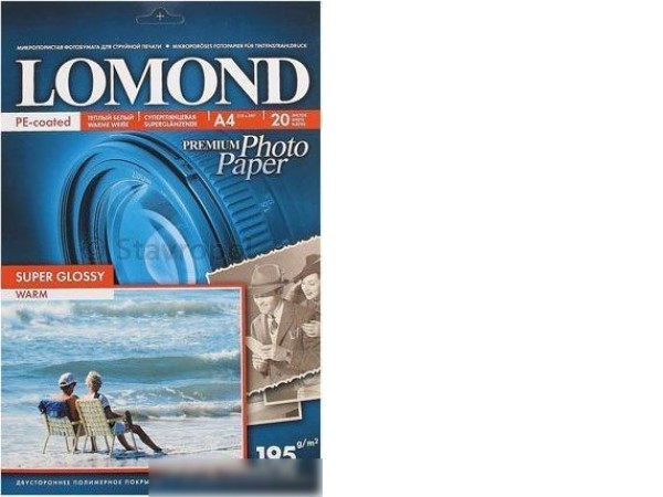Фотобумага Lomond Super Glossy Warm A4 195 г/кв.м 20 листов (1101111)
