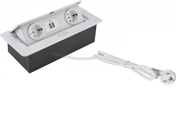 Сетевой фильтр CACTUS CS-SOCKET-EU/USBA-WH